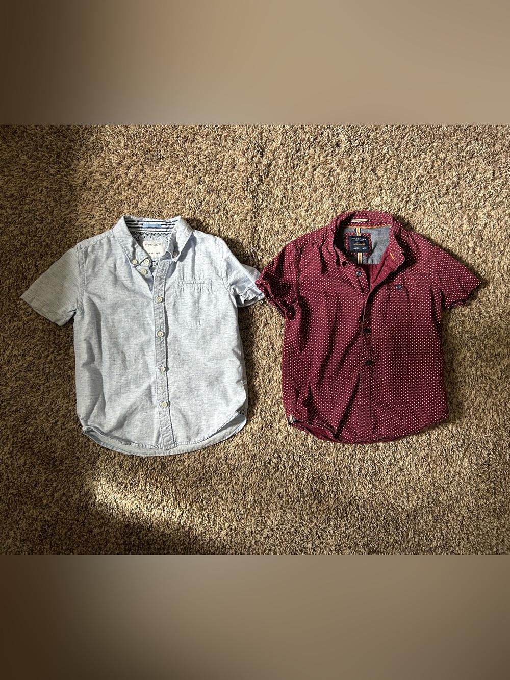 Denim & Flower Short-Sleeve Button-Up Shirt in Light Blue
